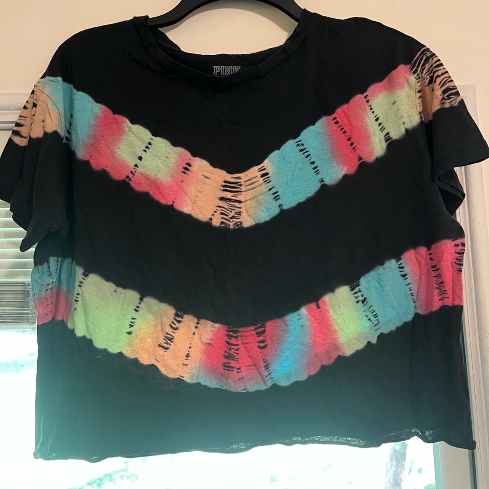 VS PINK cropped tie dye shirt